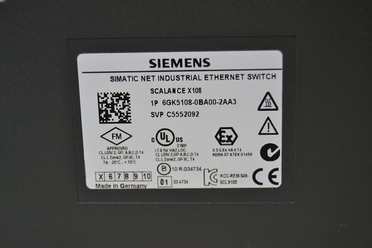 SIEMENS SIMATIC NET Industrial Ethernet Switch 6GK5108-0BA00-2AA3