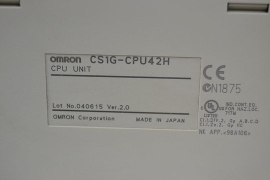 OMRON CPU UNIT SYSMAC CS1G-CPU42H Ver. 2.0 (040615)