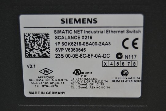 SIEMENS SIMATIC NET Scalance X216 6GK5216-0BA00-2AA3 6GK5 216-0BA00-2AA3