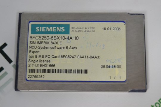 SIEMENS SINUMERIK 840DE 6FC5250-6BX10-5AH0 6FC52506BX105AH0 8MB PCMCIA-Card