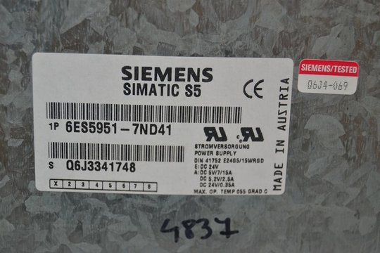 SIEMENS SIMATIC S5 Power Supply 6ES5951-7ND41 6ES5 951-7ND41 OVP