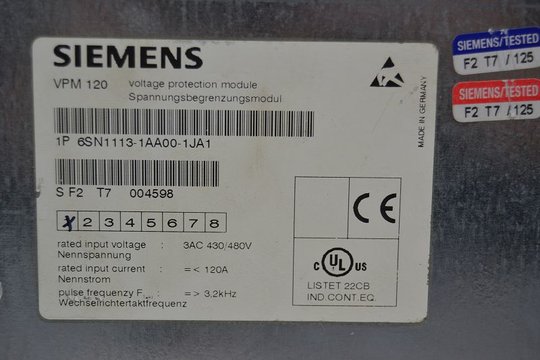 SIEMENS SIMODRIVE 611 Voltage Protection Module 6SN1113-1AA00-1JA1