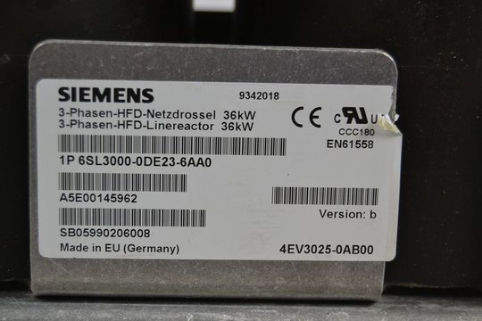 SIEMENS  Line Reactor 6SL3000-0DE23-6AA0 6SL30000DE236AA0