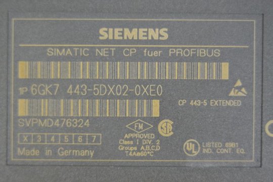 SIEMENS SIMATIC NET CP443-5 EXTENDED Kommunikationsprozessor 6GK7443-5DX02-0XE0 6GK7 443-5DX02-0XE0