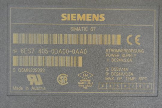 SIEMENS SIMATIC S7 Stromversorgung 6ES7405-0DA00-0AA0
