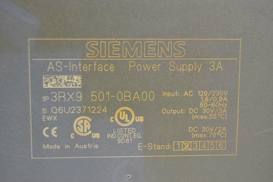 SIEMENS AS-i Power Supply Stromversorgung 3RX9 501-0BA00 OVP