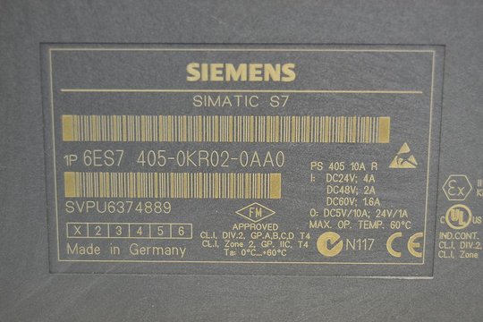 SIEMENS SIMATIC S7 Stromversorgung 6ES7405-0KR02-0AA0