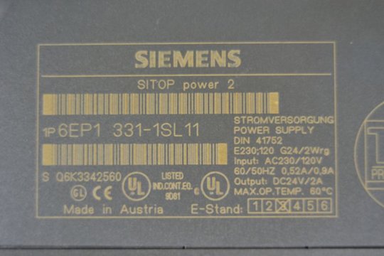 SIEMENS SITOP Power 2 Power Supply 6EP1331-1SL11