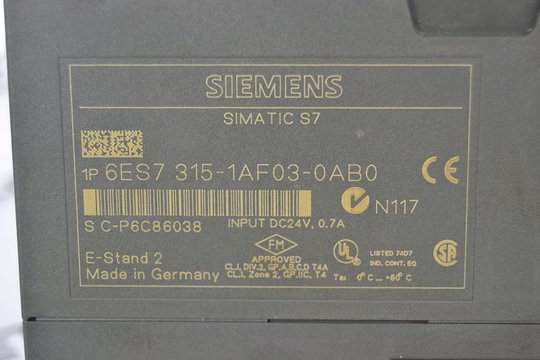 SIEMENS SIMATIC S7 Zentralbaugruppe CPU315-2DP  6ES7315-1AF03-0AB0