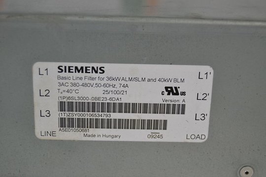 SIEMENS SINAMICS Basic Line Filter 6SL3000-0BE23-6DA1