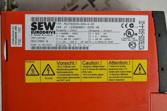 SEW Eurodrive Movitrac Frequenzumrichter MC07B0005-5A3-4-00