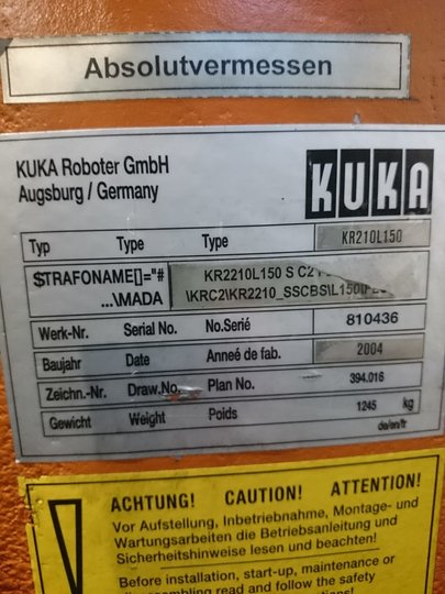 KUKA KR210L150 2003/2004, Industrieroboter, Roboter, Industry-Robot
