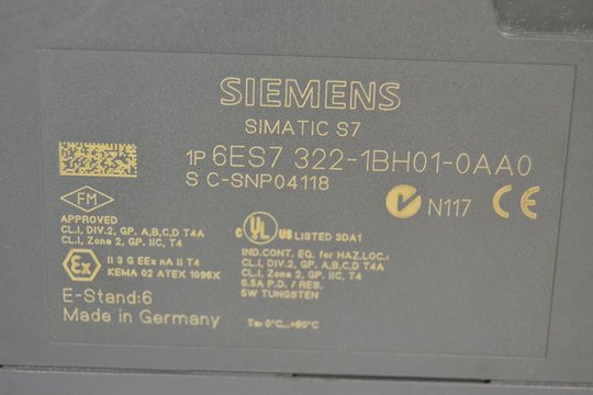 SIEMENS SIMATIC S7 Digital-Ausgabe SM322  6ES7322-1BH01-0AA0
