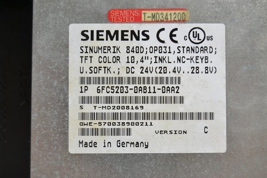 SIEMENS SINUMERIK Flachbedientafel OP 6FC5203-0AB11-0AA2