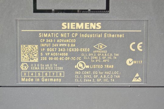 SIEMENS SIMATIC NET Kommunikationsprozessor CP 343-1 6GK7343-1GX30-0XE0