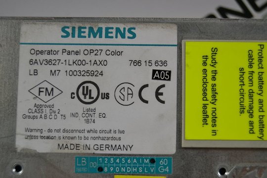 SIEMENS SIMATIC Operator Panel OP27 6AV3627-1LK00-1AX0
