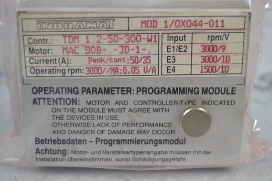 INDRAMAT PROGRAMMING MODULE MOD1/0X044-011