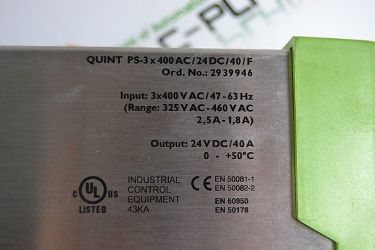 PHEONIX CONTACT QUINT-PS-3x400AC/24DC/40/F