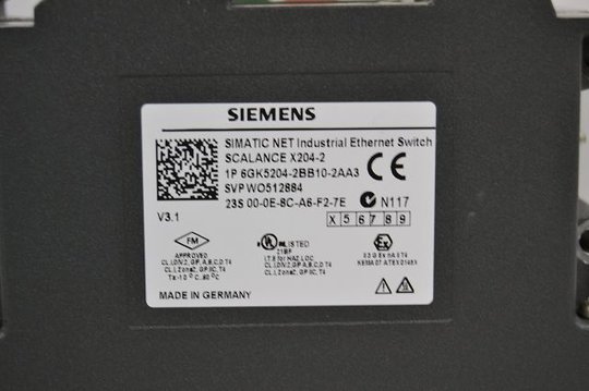SIEMENS SIMATIC NET Ethernet Switch 6GK5204-2BB10-2AA3