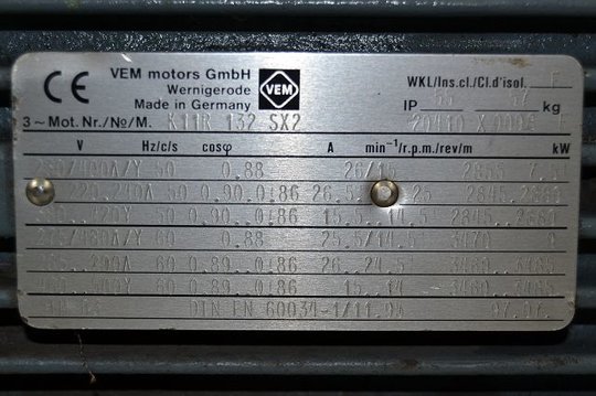 VEM K11R 132 SX2 Motor