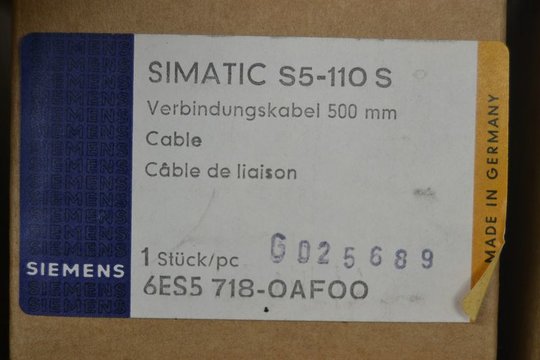 SIEMENS SIMATIC S5 Cable 0,5m 6ES5718-0AF00 6ES5 718-0AF00 OVP