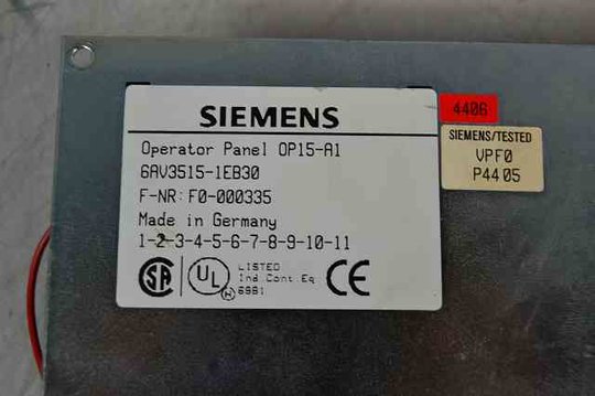 SIEMENS COROS OP15 Operator Panel OP15-A1 6AV3515-1EB30