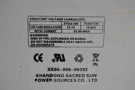 SACRED SUN Constant Voltage Charge SPG12375W
