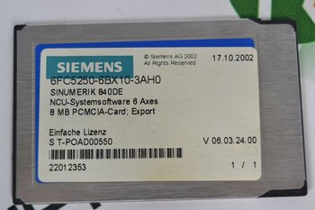 SIEMENS SINUMERIK 6FC5250-6BX10-4AH0 8MB PCMCIA-Card