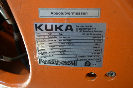 KUKA Industry-Robot KR150 R3100 Prime + Electronic Cabinet + Teachpendant