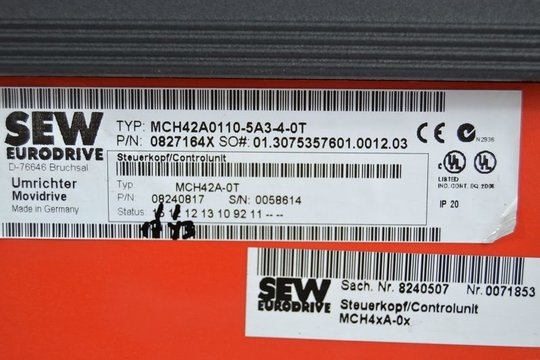 SEW Eurodrive Movidrive Umrichter MCH42A0110-5A3-4-0T (0827164X)
