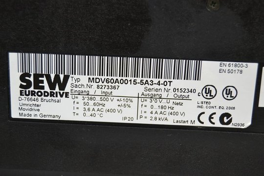 SEW Eurodrive Movidrive MDV60A0015-5A3-4-0T (8273367)