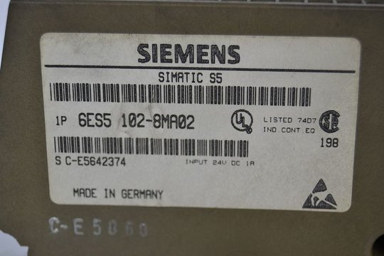 SIEMENS SIMATIC S5 Central Processing Unit CPU102 6ES5102-8MA02 6ES5 102-8MA02