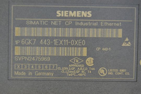 SIEMENS SIMATIC NET CP443-1 6GK7443-1EX11-0XE0 6GK7 443-1EX11-0XE0