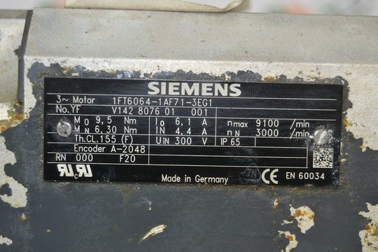 SIEMENS Servomotor 1FT6064-1AF71-3EG1 1FT60641AF713EG1