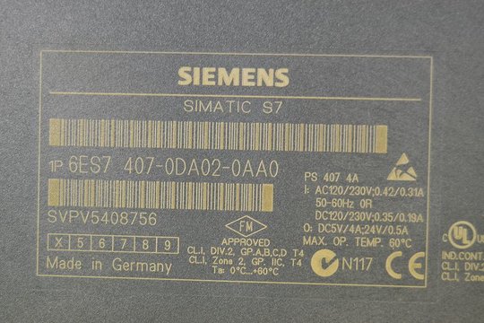 SIEMENS SIMATIC S7 PS407 6ES7407-0DA02-0AA0 6ES7 407-0DA02-0AA0