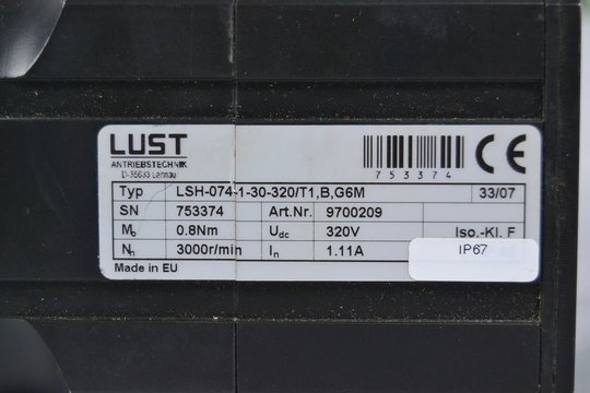 LUST Servomotor LSH-074-1-30-320/T1,B,G6M (9700209)
