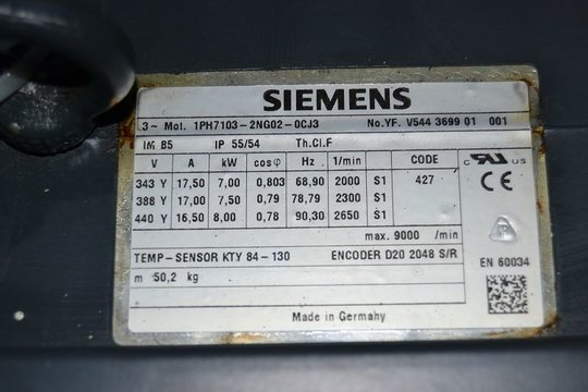 SIEMENS Servomotor 1PH7103-2NG02-0CJ3 1PH71032NG020CJ3