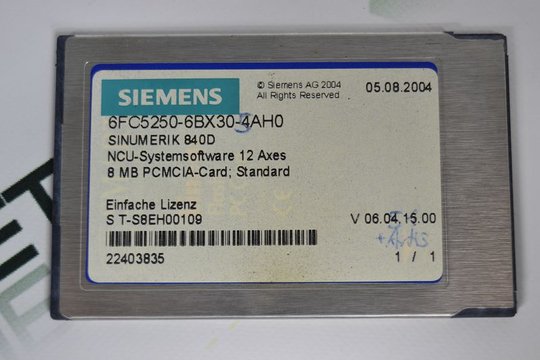 SIEMENS SINUMERIK 840D 6FC5250-6BX30-5AH0 6FC52506BX305AH0 8MB PCMCIA-Card
