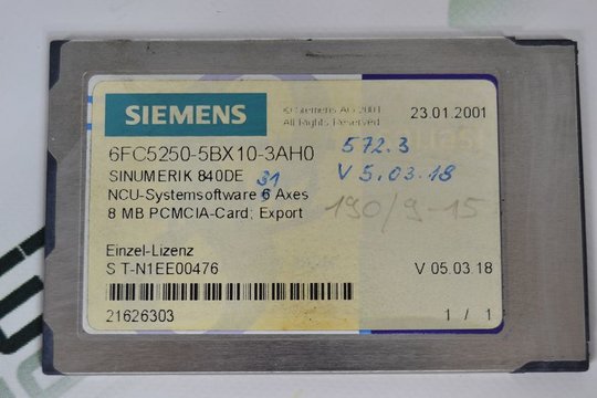 SIEMENS SINUMERIK 840DE 6FC5250-5BX10-3AH0 6FC52505BX103AH0 8MB PCMCIA-Card