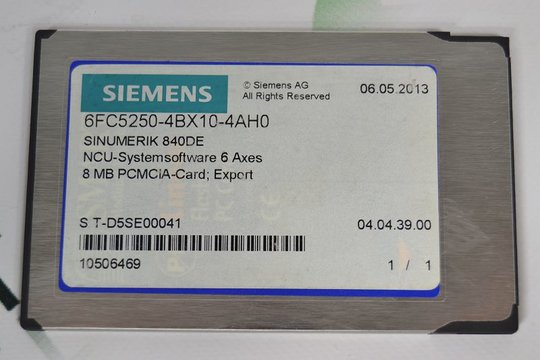 Siemens 6FC5250-4BX10-4AH0 Sinumerik 840DE NCU571.2 System Software 8MB PCMCIA 