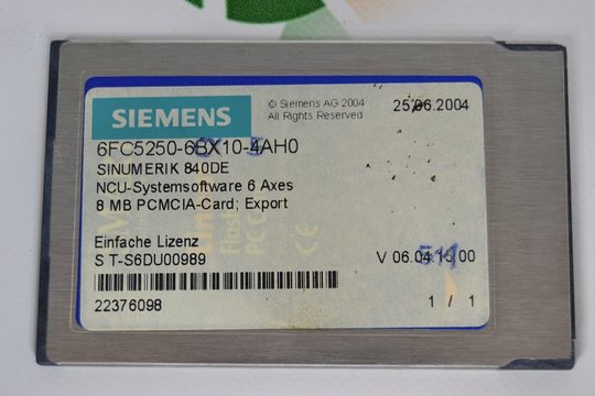 SIEMENS SINUMERIK 840DE 6FC5250-6CX10-5AH0 6FC52506CX103AH0 8MB PCMCIA-Card