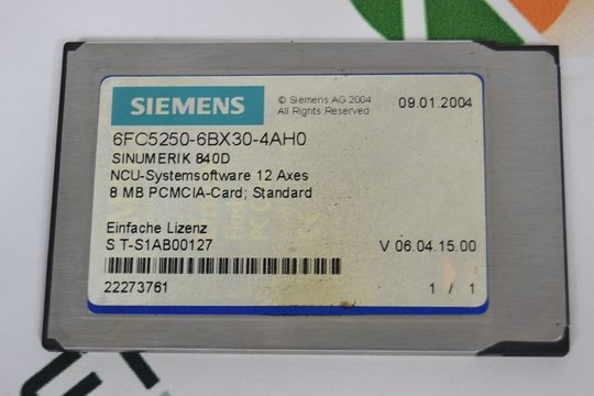 SIEMENS SINUMERIK 840D 6FC5250-6BX30-4AH0 6FC52506BX304AH0 8MB PCMCIA-Card