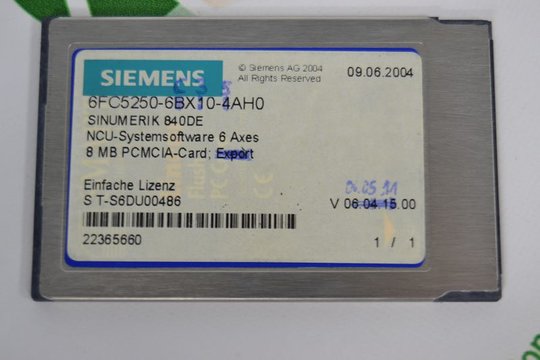 SIEMENS SINUMERIK 840DE 6FC5250-6CX30-5AH0 6FC52506CX305AH0 8MB PCMCIA-Card