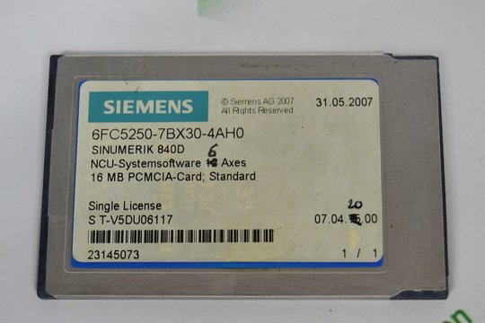 SIEMENS SINUMERIK 840D 6FC5250-7BX30-4AH0 6FC52507BX304AH0 16MB PCMCIA-Card
