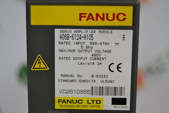 FANUC Servo Amplifier Module A06B-6124-H105 SVM 1-80HVi