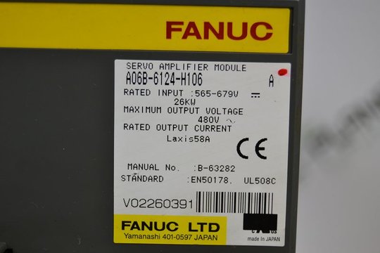 FANUC Servo Amplifier Module A06B-6124-H106 32kW