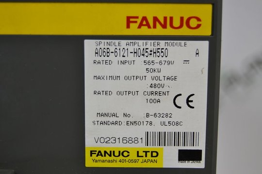 FANUC Servo Amplifier Module A06B-6121-H045 iSP 45HV 50kW