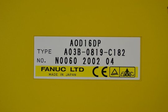 FANUC DIGITAL OUTPUT MODULE AOD16D 16PT, 12-24VDC, 0.3A A03B-0819-C182